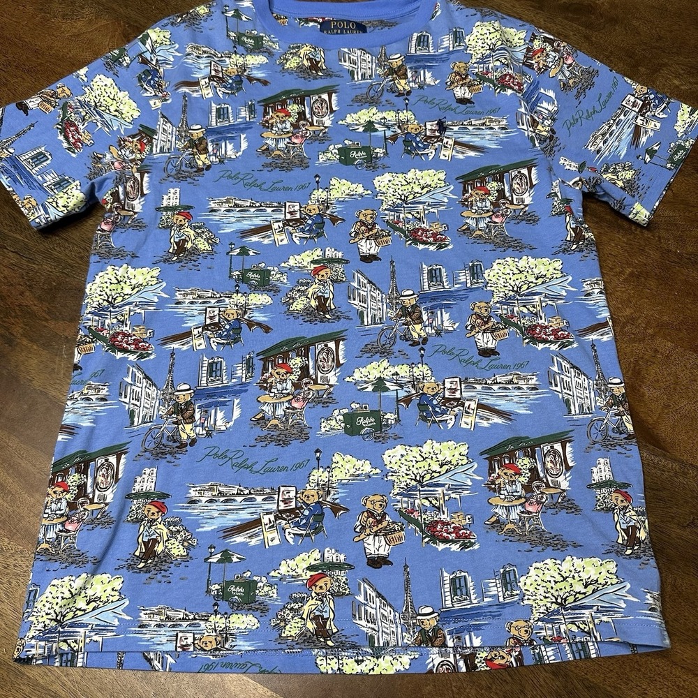 Polo Ralph Lauren "POLO Bears in Paris"  Tee Shirt  Youth XL Mens Small